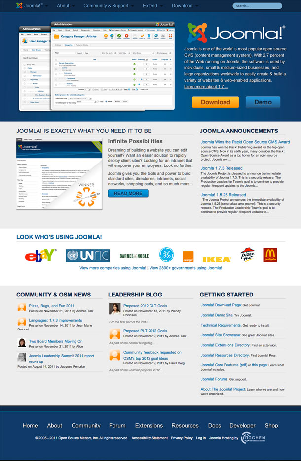 Joomla.org redesign 2011